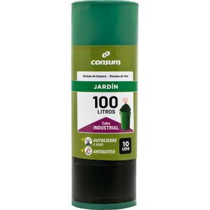 Bolsa Basura Autocierre Jardin Verde 100L