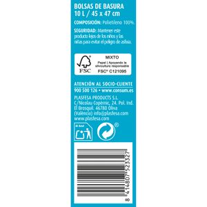 Bolsas Basura Autocierre Perfumada Blanca 10L