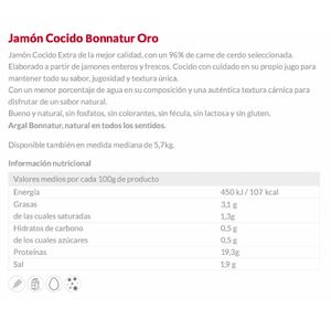 Jamón Cocido Extra 96% Carne