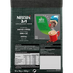 Café Soluble 3 en 1 10 sobres