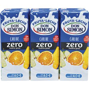Zumo de Frutas y Leche Sabor Caribe Zero P-6 DON SIMON