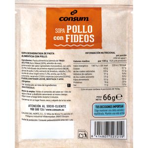 Sopa Pollo con Fideos Sobre