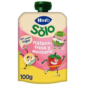 POUCHE HERO NANOS PLÁTANO, FRESA Y MANZANA 100 G