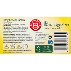 Jengibre Con Limón 20 Bolsitas