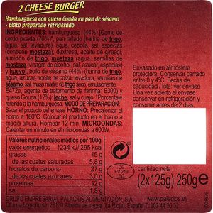 Cheese Burger Pack de 2 Unidades