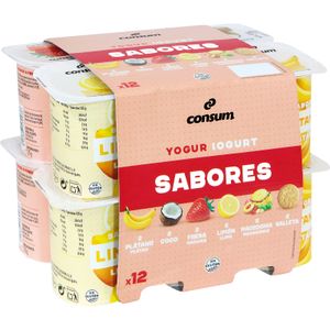 Yogur Sabores Pack de 12 Unidades