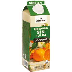 CONSUM Zumo Exprimido Naranja Sin pulpa - Brik