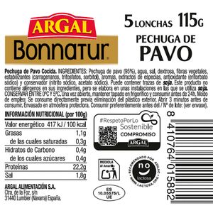 Pechuga de Pavo Bonnatur 95 % Carne