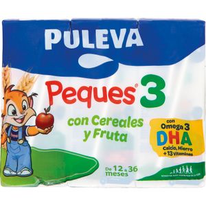 PULEVA Preparado Lácteo Peques 3 con Cereales y Cacao Brik 200ml Pack 3 »  Te Llevo El Agua