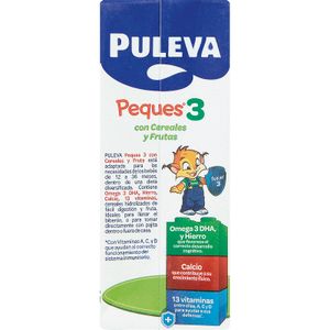 Preparado lácteo infantil cereales y fruta desde 3 años Puleva Max sin  gluten pack de 3 unidades de 200 ml.