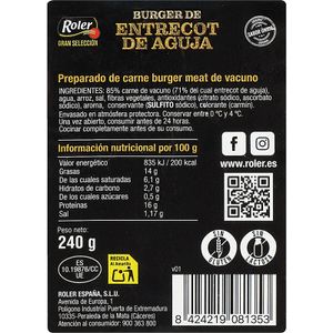 Burger Entrecot Aguja 2 Unidades