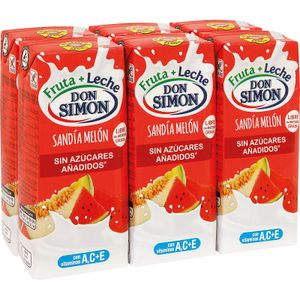 DON SIMON Zumo de Frutas y Leche Sandía Melón Zero P-6