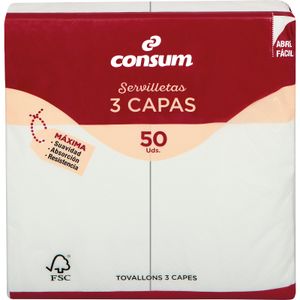 Servilleta 3 Capas Blanca 40x40