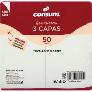 Servilleta 3 Capas Blanca 40x40