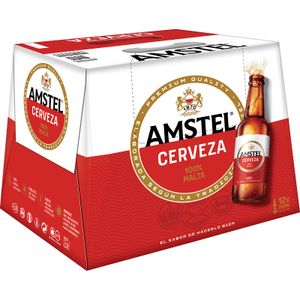 AMSTEL Cerveza Botella Cristal Pack 12