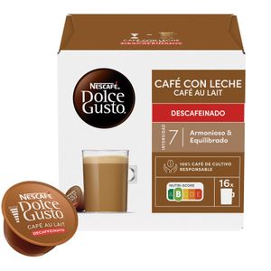 CÁPSULAS DOLCE GUSTO CAFÉ CON LECHE DESCAFEINADO 16 UNIDADES