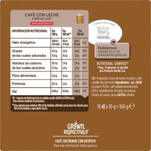 Café con Leche Descafeinado Cápsulas