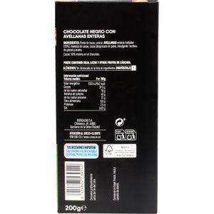 Chocolate Negro 55% con Avellanas Enteras
