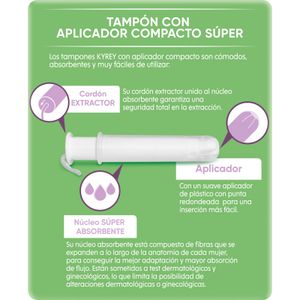 Quarta imatge del producte Tampó amb aplicador Compacte Súper de la marca KYREY