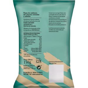 Segona imatge del producte Pipa Carbassa Pelada Torrada Paquet de la marca CONSUM