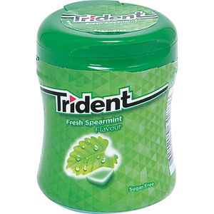 TRIDENT Chicle Grageado Hierbabuena Bote