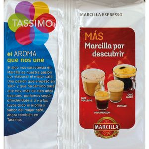 Cápsulas de Café TASSIMO Marcilla Descafeinado Espresso