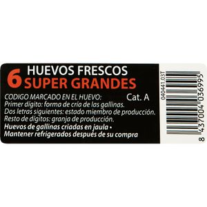 Huevo XL Jumbo 1/2 Docena