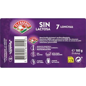 Queso Fundido Lonchas sin Lactosa