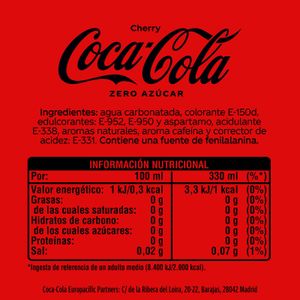 Refresco Cola Zero Cherry Lata