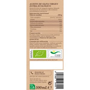 Aceite de oliva virgen extra ecológico Carrefour Bio 500 ml.