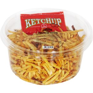 Patata Frita Viruta más Ketchup Tarrina ARGENTE