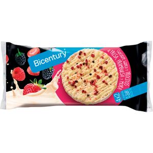 BICENTURY Tortitas Arroz Chocolate Blanco y Frutos Rojos
