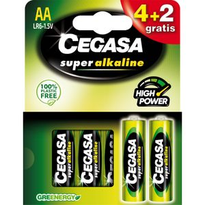 Pila Súper Alcalina AA Blister 4+2 Gratis