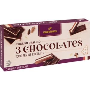 Turrón Praliné Tres Chocolates