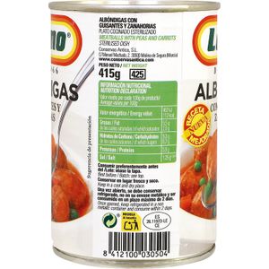 Albóndigas de Ternera Con Guisantes