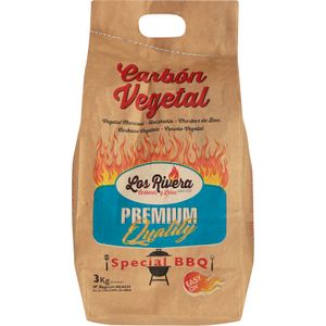 Carbón vegetal Los Rivera 3kg barbacoa