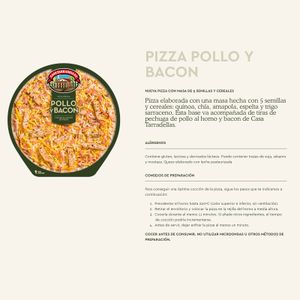 Segona imatge del producte Pizza Pollastre i Bacon amb Massa 5 Llavors de la marca TARRADELLAS