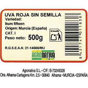 Uva Roja Bandeja sin Semilla