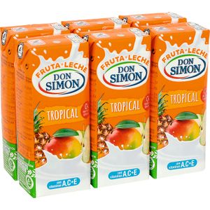 Zumo de Frutas y Leche Sabor Tropical P-6 DON SIMON