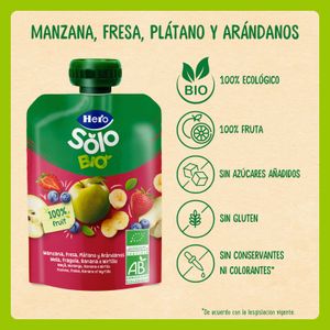 Pouche Manzana, Fresa Plátano, Arándano Solo