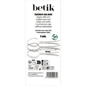 Segona imatge del producte Cullera Rebutjable Dacsa 6 Unitats. de la marca BETIK