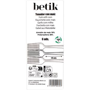Segunda imagen del producto Tenedor Desechable Maíz 6 Unidades de la marca BETIK