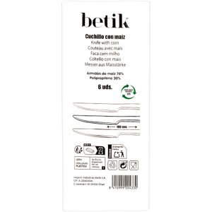 Segunda imagen del producto Cuchillo Desechable Maíz 6 Unidades de la marca BETIK