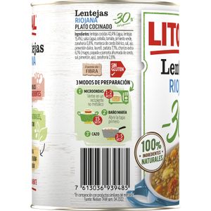 Lentejas Riojana 30% Menos Grasa y Sal