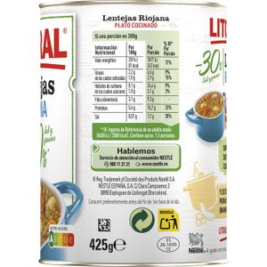 Lentejas Riojana 30% Menos Grasa y Sal