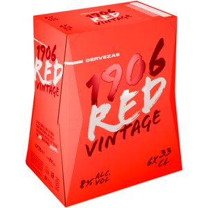 1906 Cerveza Red Vintage Botella Cristal Pack-6