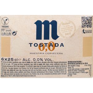 Cerveza Tostada 0,0 Pack de 6 botellas