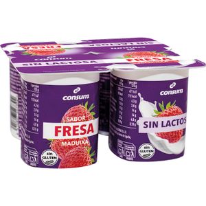 Yogur Sabor Fresa sin Lactosa P-4 unidades