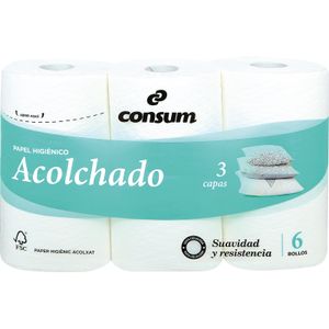 papel higiénico acolchado 3 capas muy suave