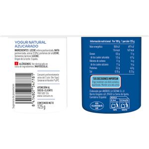 Yogur Griego Natural Azucarado